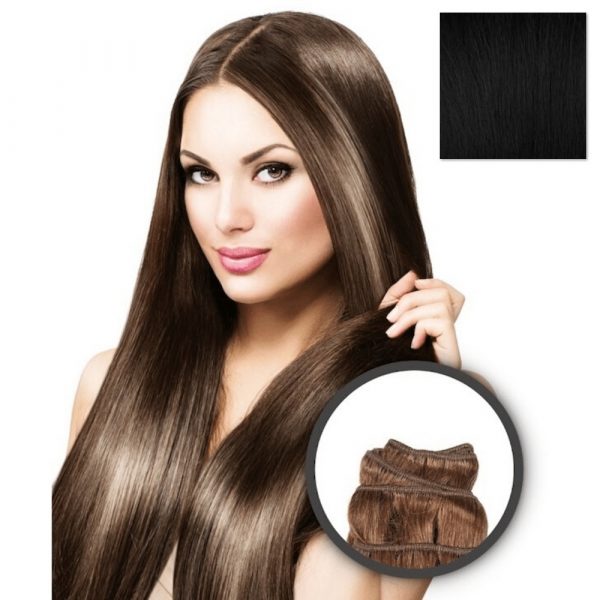 Elegance Hair Extensions - Extensiones en cortina Lisa 55cm 100 gr - Nº1 Negro Intenso