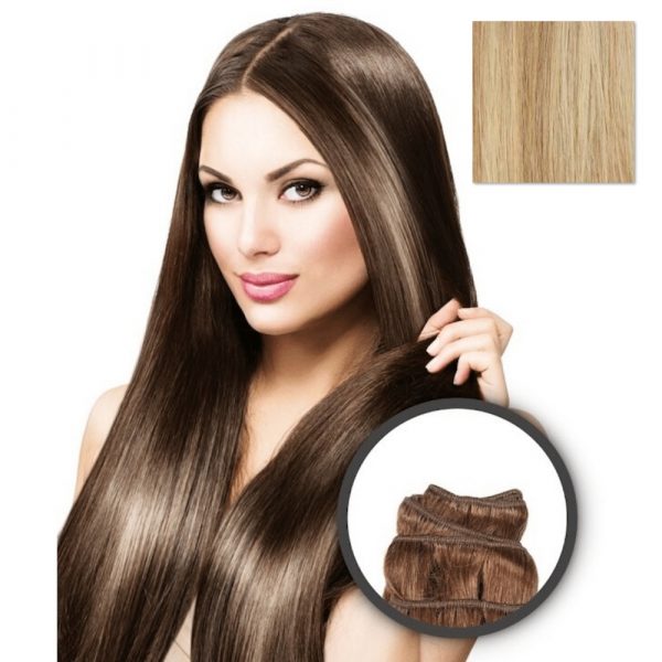Elegance Hair Extensions - Extensiones en cortina Lisa 55cm 100 gr - Nº18/613 Rubio ceniza y rubio claro