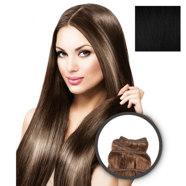 Elegance Hair Extensions - Extensiones en cortina Lisa 55cm 100 gr - Nº1B Negro natural