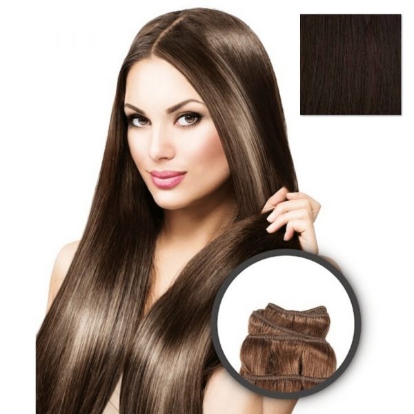 Elegance Hair Extensions - Extensiones en cortina Lisa 55cm 100 gr - Nº2 Chocolate