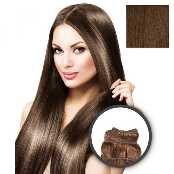 Elegance Hair Extensions - Extensiones en cortina Lisa 50cm 100gr - Nº6 Castaño