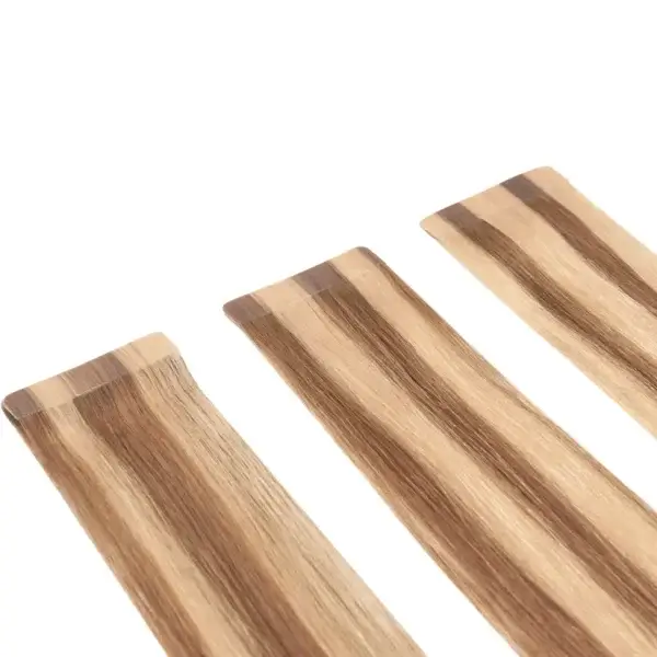 Extensiones Adhesivas nº6/27 50cm mechado castaño rubio cobre - 10 tiras x 5cm - Elegance hair extension