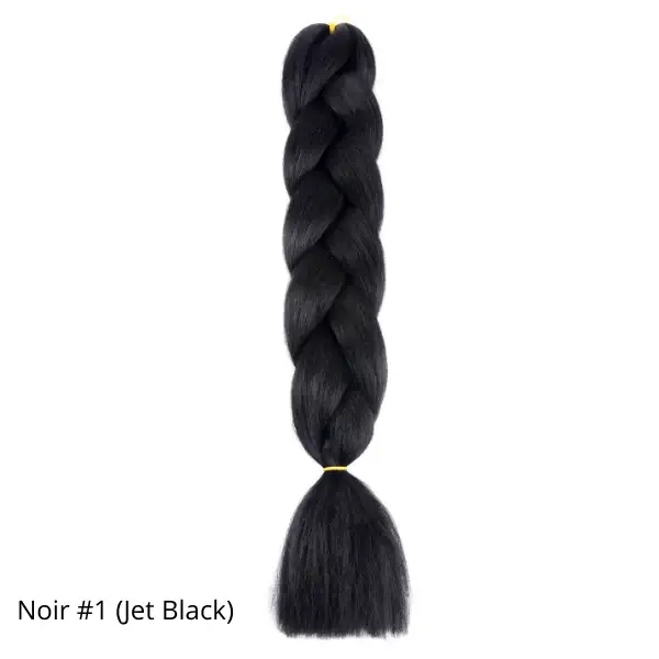 Extensiones Pelo Fibra Kanekalon Para trenzas 70cm - Nº1 negro - Jumbo Braid 100gr