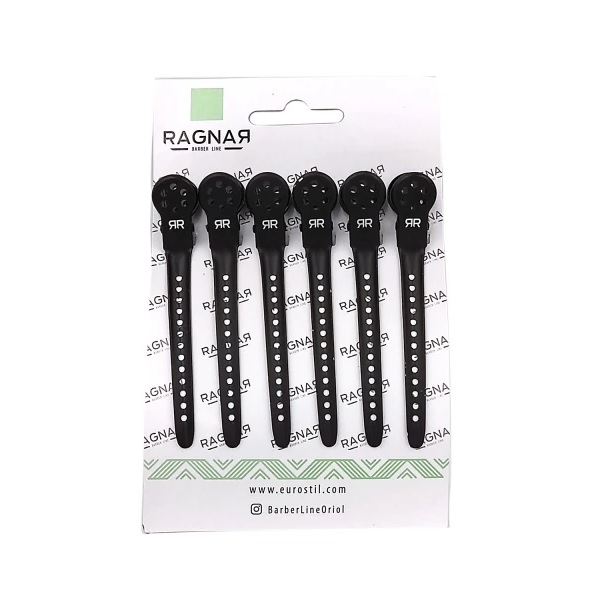 Ragnar - 6 Pinzas Negras Metal