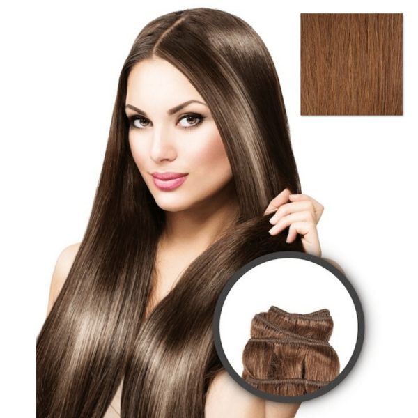 Elegance Hair Extensions - Extensiones en cortina Lisa 55cm 100 gr - Nº30 Castaño claro caoba