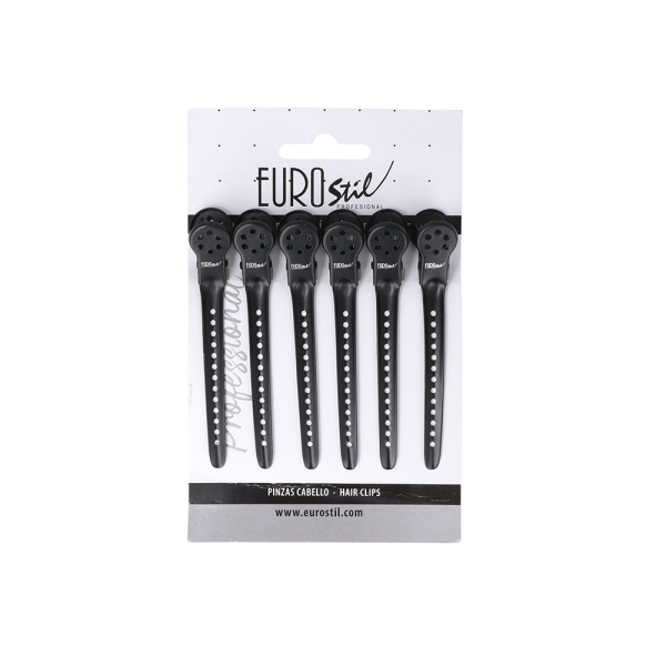 6 Pinzas Negras - EuroStil