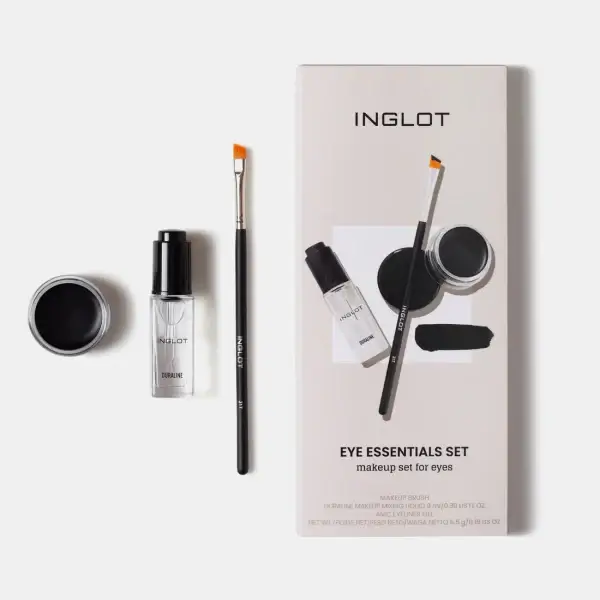 Inglot - Eye Essential Set Gel Eyeliner AMC 77 negro + Duraline