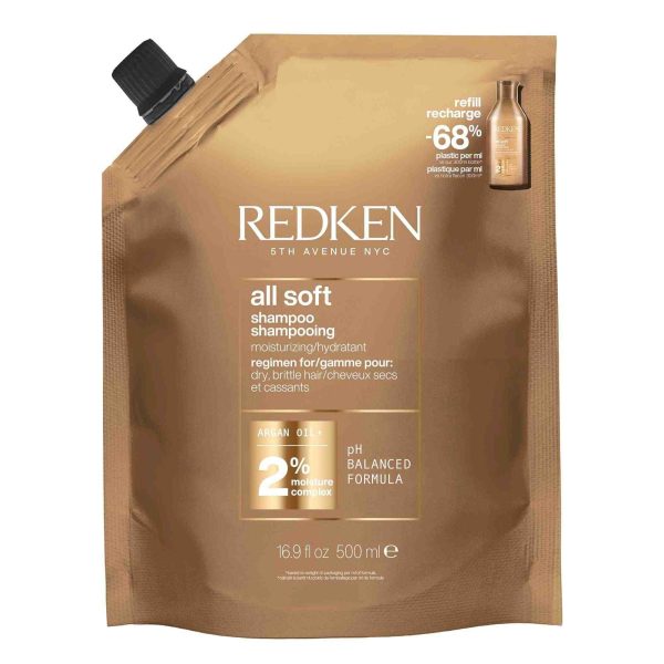 Redken – All Soft Champu hidratante cabello seco Recarga 500ml